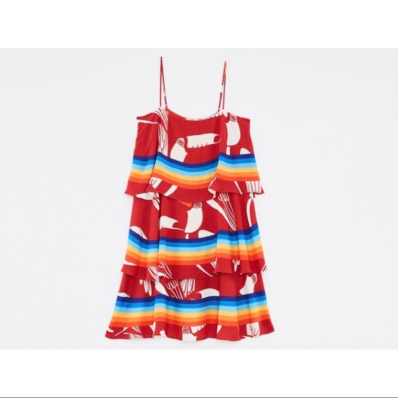 FARM Rio Tucano Tiered Mini Dress -Size M- NWT - Picture 6 of 10